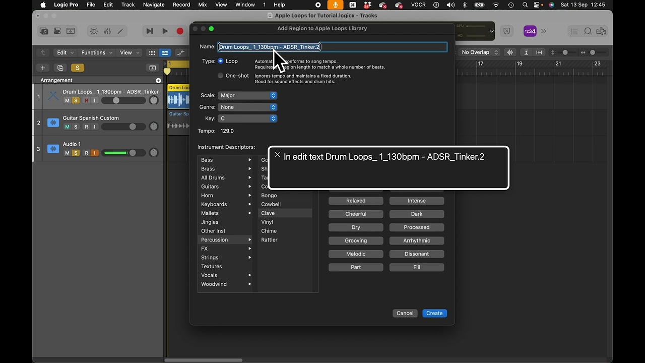 Tutorial -    How to Turn any Audio File into an Apple Loop in Logic pro 11 ￼