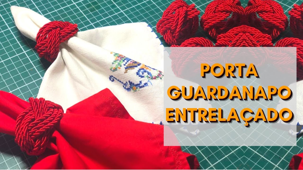 Como fazer PORTA GUARDANAPO ENTRELAÇADO FÁCIL passo a passo com cordão de São Francisco - FÁCIL
