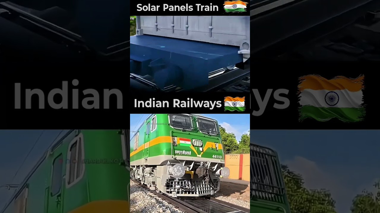 Indian Railways Solar panels green energy  / train track Solar power system #technology #automobile