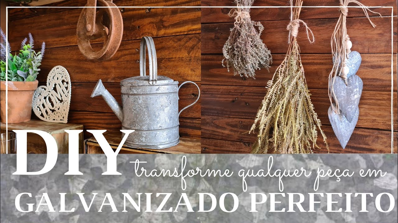 Como imitar o galvanizado, transformei várias peças fácil e gastando pouco/ DIY galvanized steel