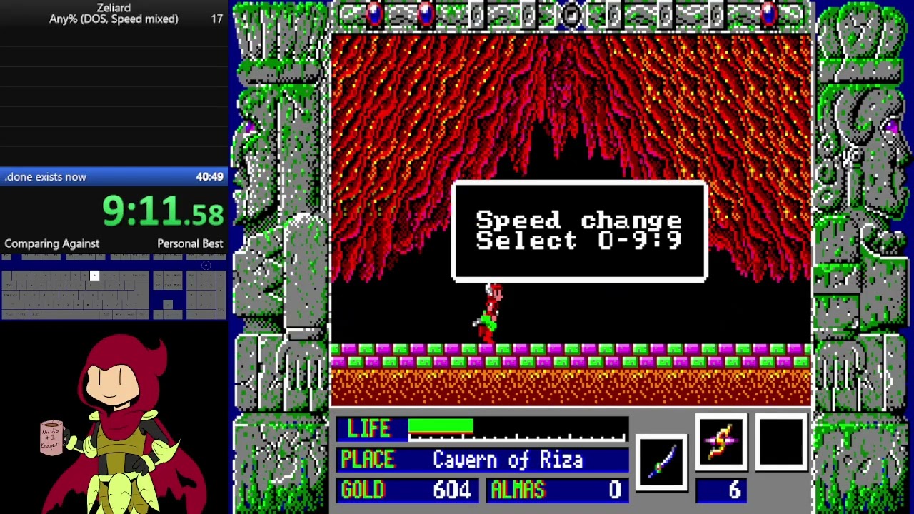 Zeliard, Any% (DOS, Speed mixed) in 37:32 by davidtki