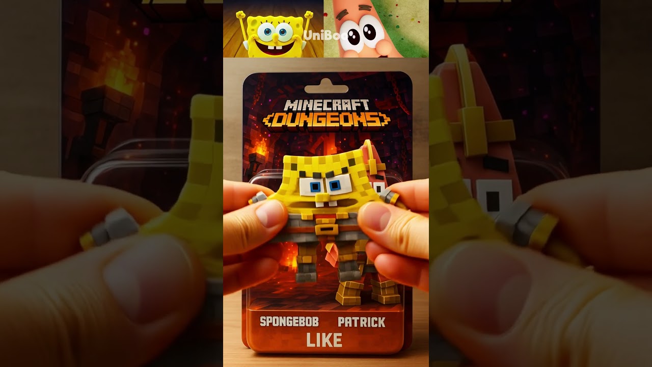 Unboxing SpongeBob x Patrick (Minecraft Dungeons Edition) with UniBoo ✨ #spongebob #minecraft