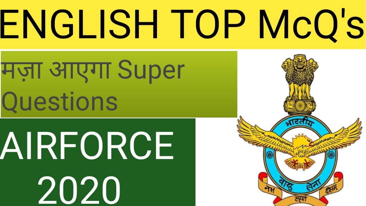 ENGLISH TOP McQ's || Airforce NDA SSC || Airforce 2020