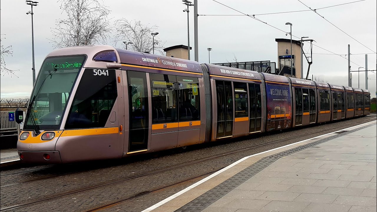 Ride on LUAS 5041 on Green Line (O'Connell Street - Broombridge)