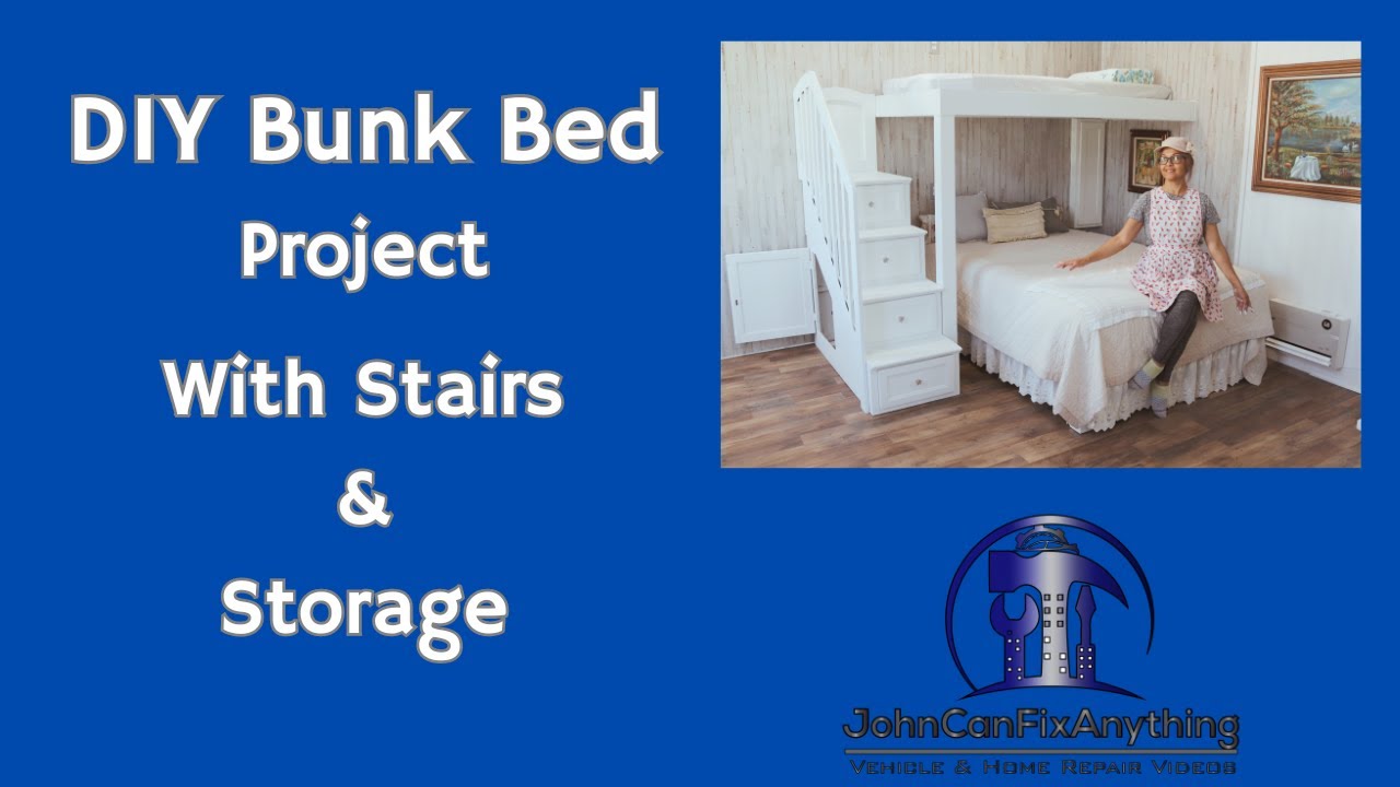 Bunk Beds & Stairs with Storage for the Ultimate She Shed
