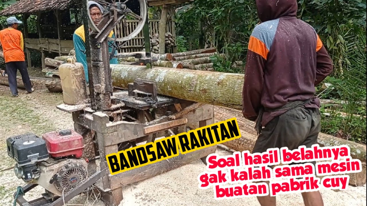 BANDSAW RAKITAN SENDIRI INI HASIL BELAHNYA GAK KALAH SAMA MESIN BUATAN PABRIK
