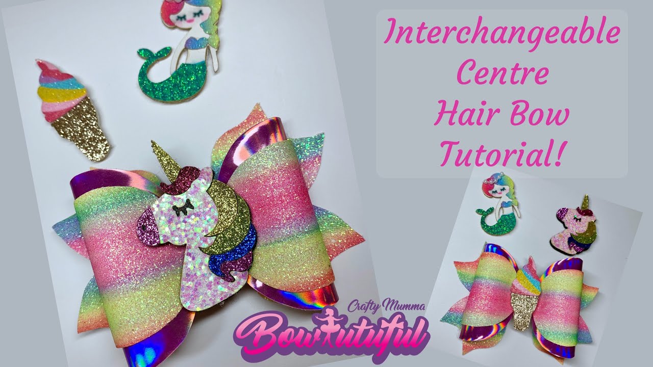 Interchangeable centre 3 in 1 hair bow tutorial!! How to make hair bows. DIY   🎀 laços de fita: