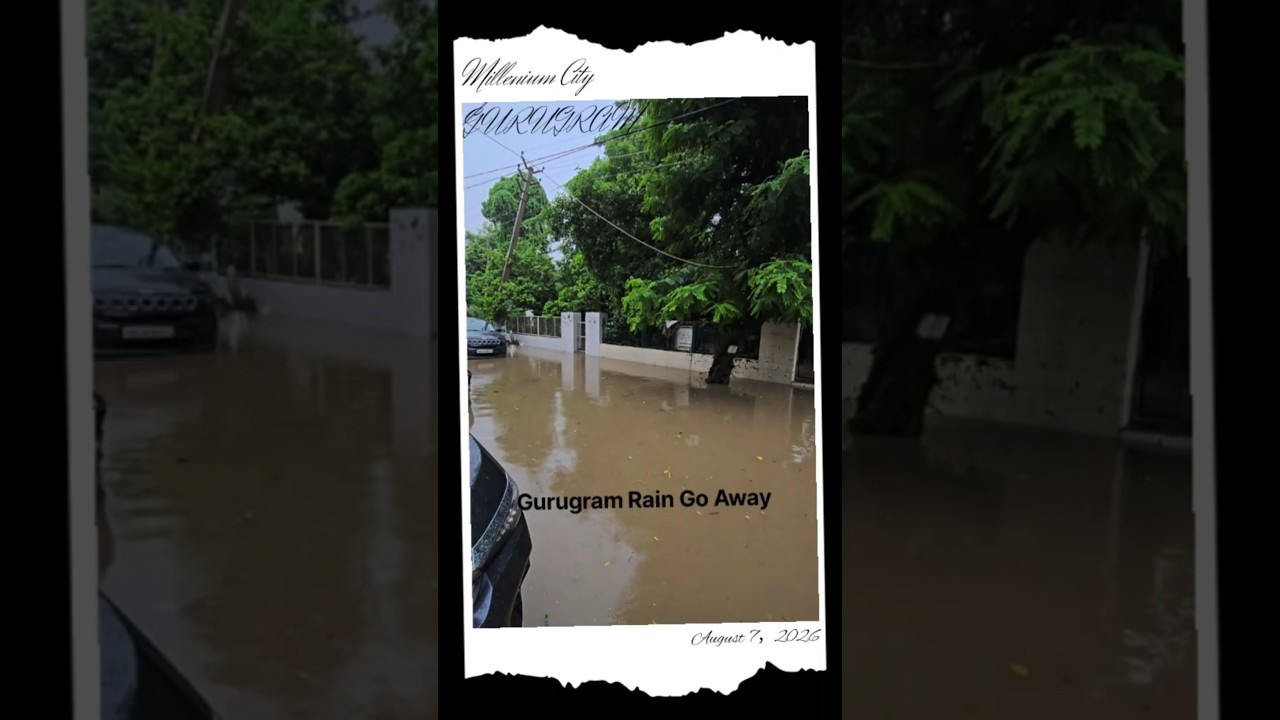 Gurugram Rains ||  No Potholes Left... Only Lakes #rain #monsoon #weather