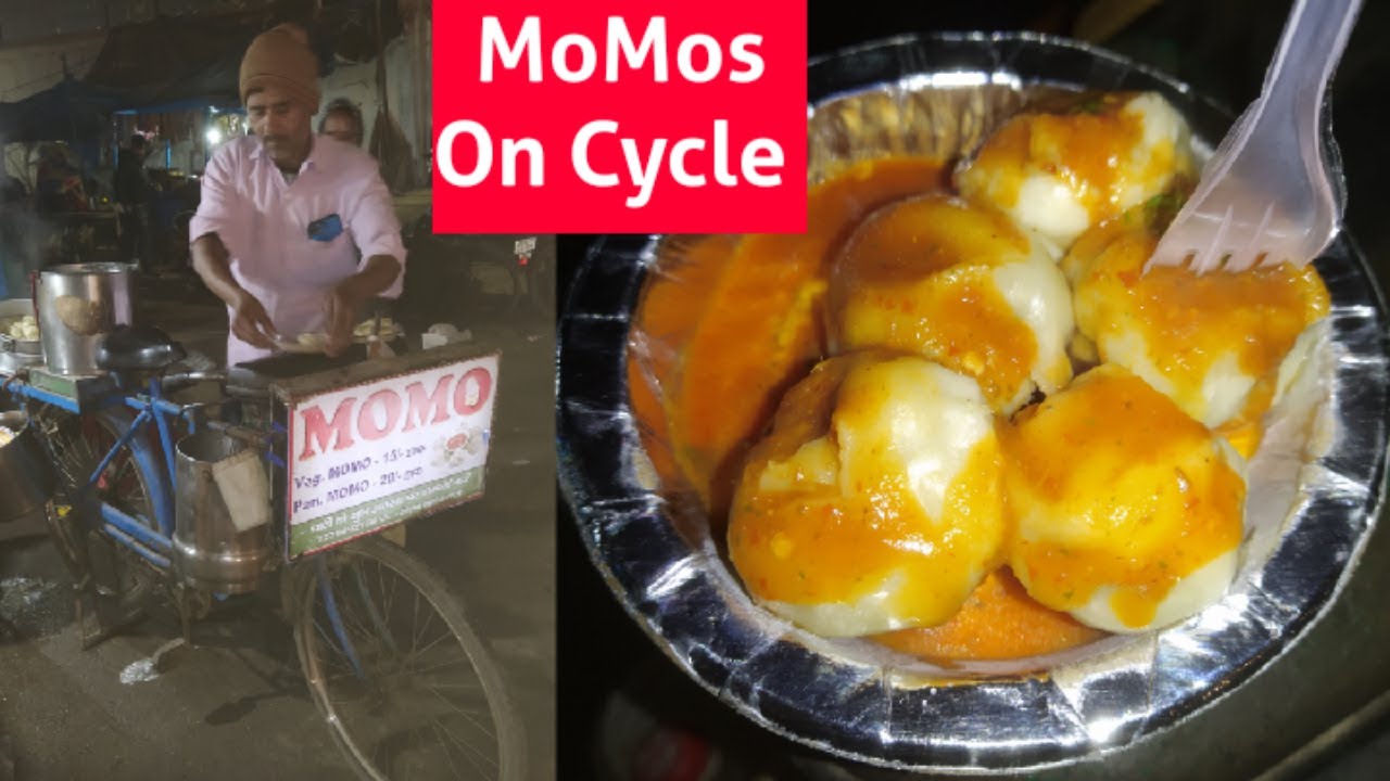 Hardworking man selling MOMOS on CYCLE | Patna | Street Food India | By Patna Foodie Journey