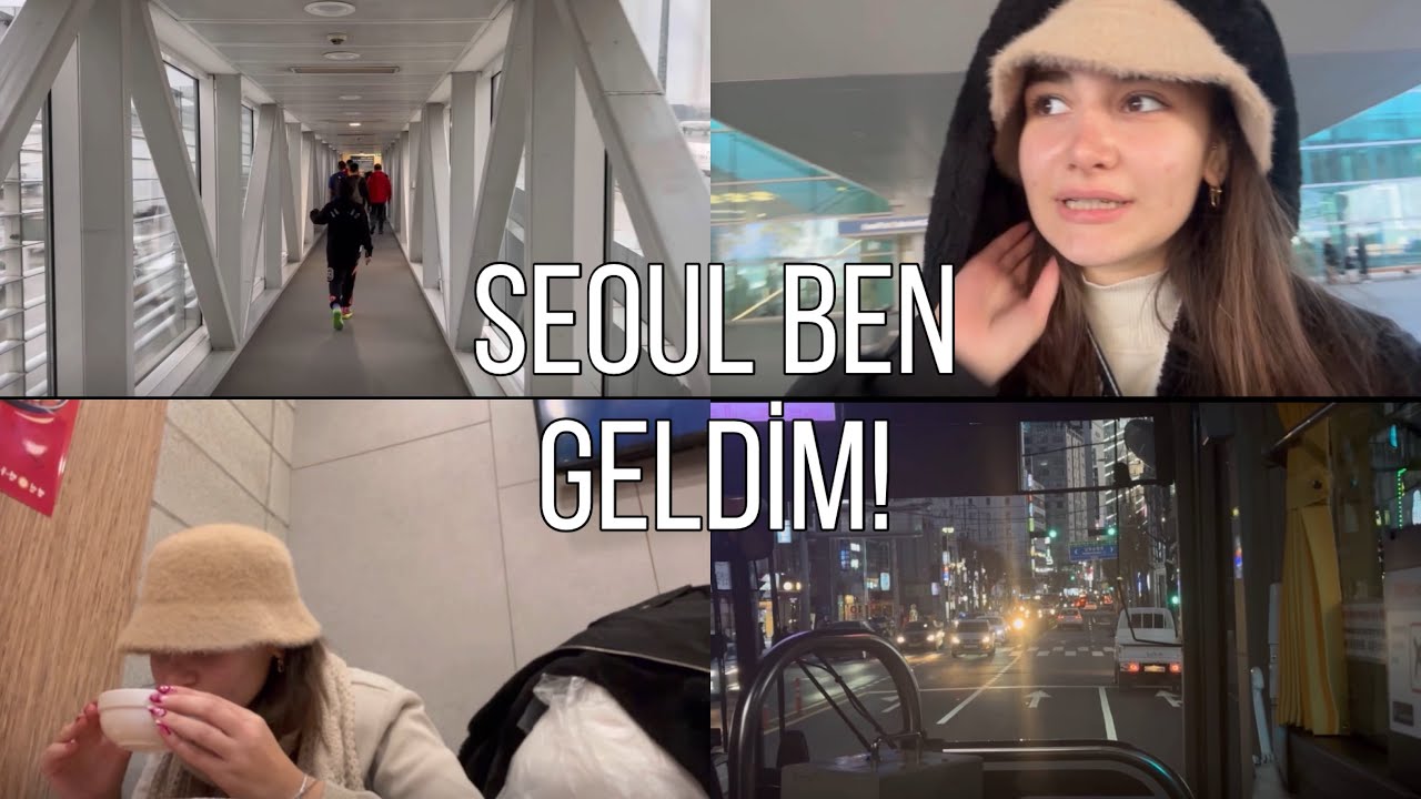 SEOUL BEN GELDİM!🇰🇷✈️ valizim kırıldı, yurt turu🏠, Kore’de ki ilk yemeğim 📍#ilaydainseoul day-1