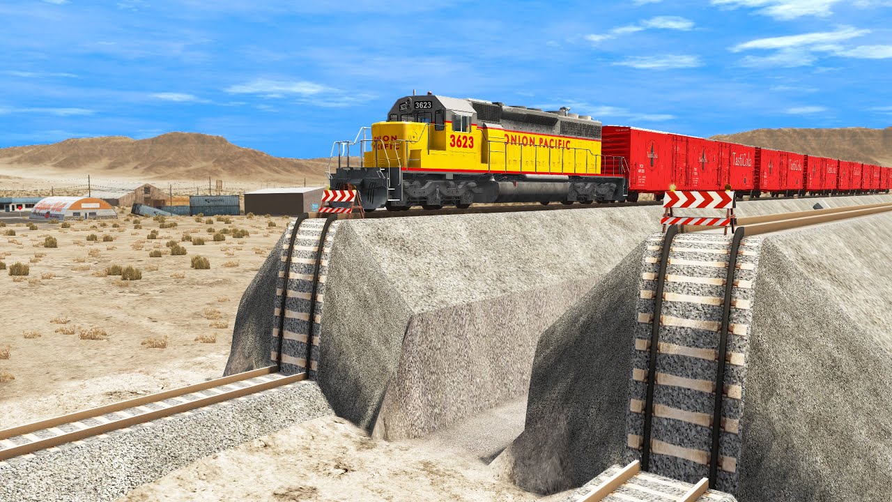 Trains vs Unfinished Railway – BeamNG.Drive