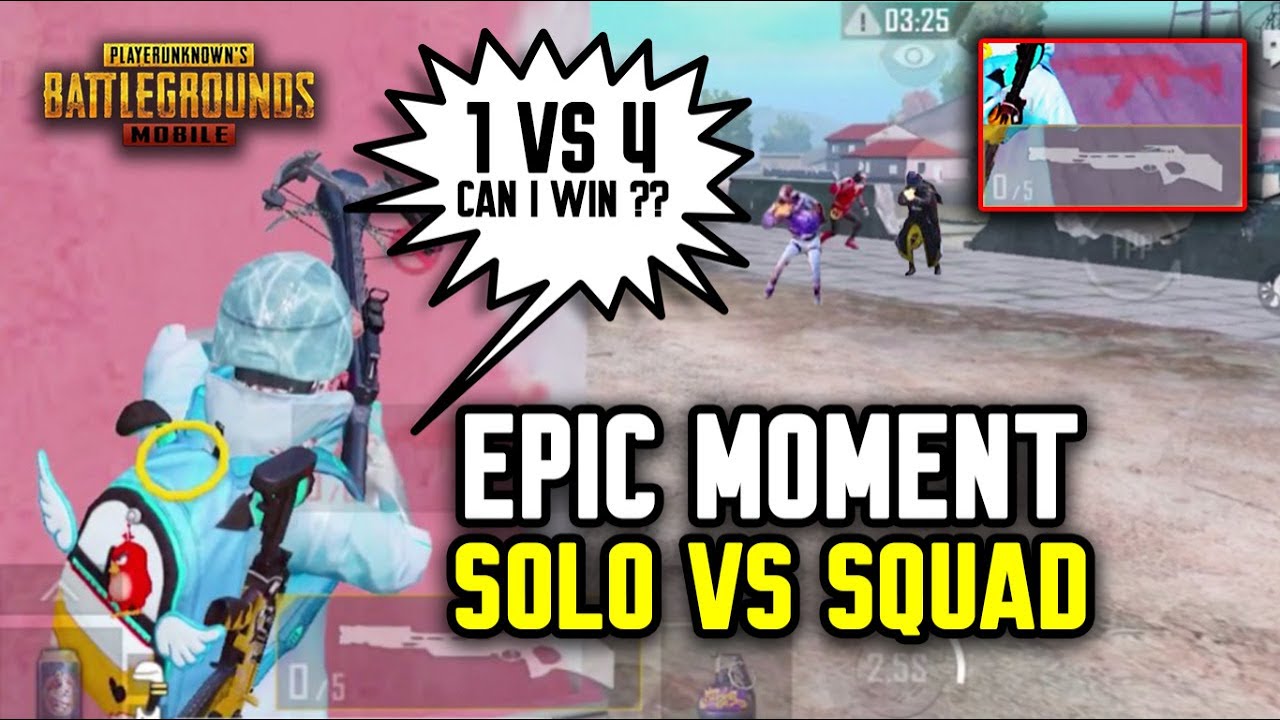 EPIC MOMENT SOLO VS SQUAD !!! CAN I WIN 1 VS 4 WITHOUT AMMO ?! - PUBG MOBILE INDONESIA