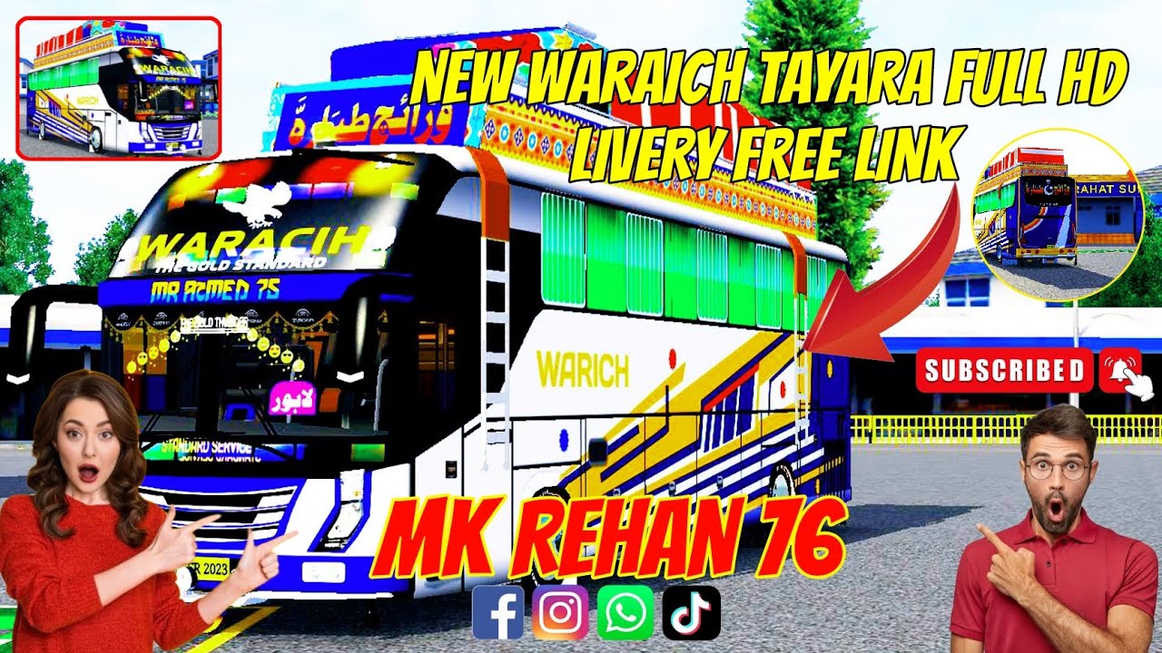 NEW WARAICH TAYARA LIVERY FULL HD FREE LINK JB6 BUS /MK REHAN 76 /PASSWORD IN THE VIDEO