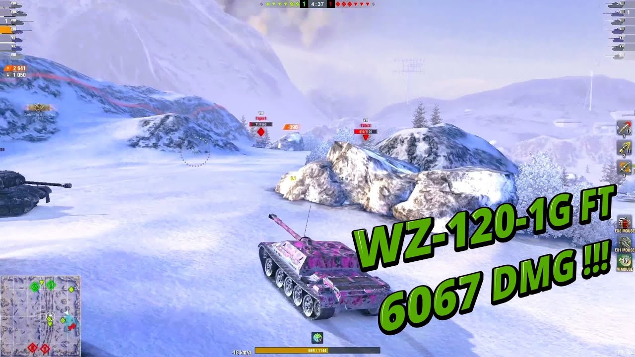 6067 DMG! WZ-120-1G FT – karoltczew17 wygrywa Tiger-Mausa! | Top 10 dmg VIII tier