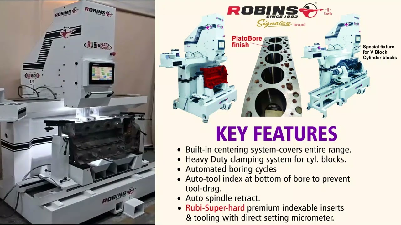 Robins Rubi Bore 1.9 Plato Cylinder Block Boring || Rubi Bore 1.9 Machine