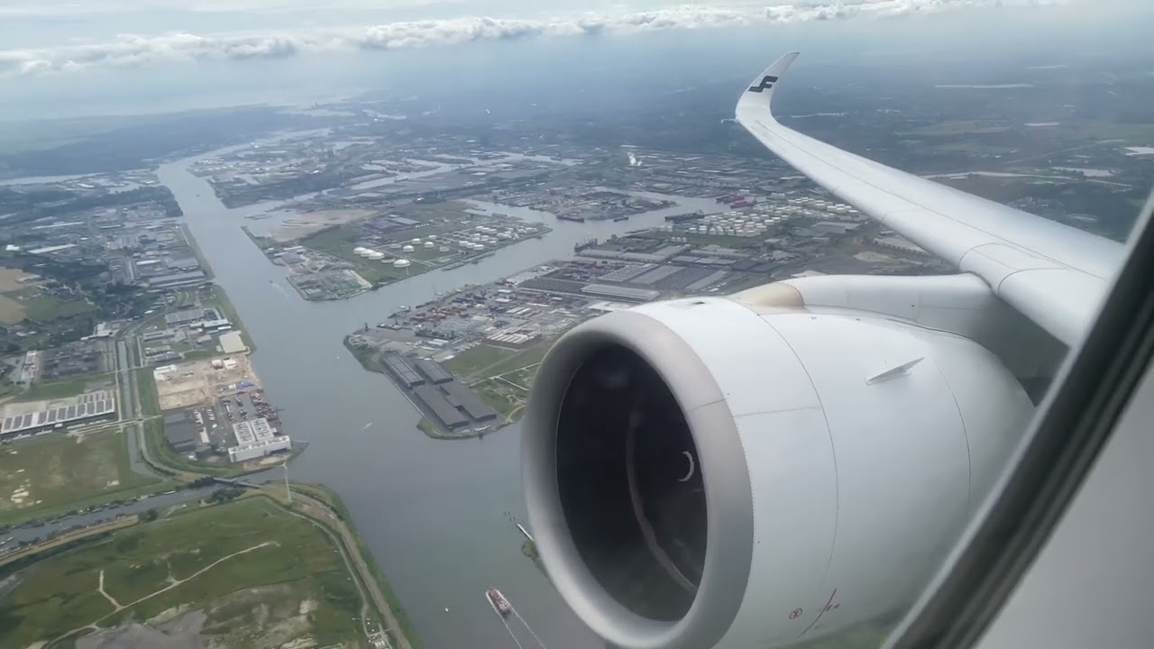 Finnair Airbus A350-900 taking off from Amsterdam Schiphol