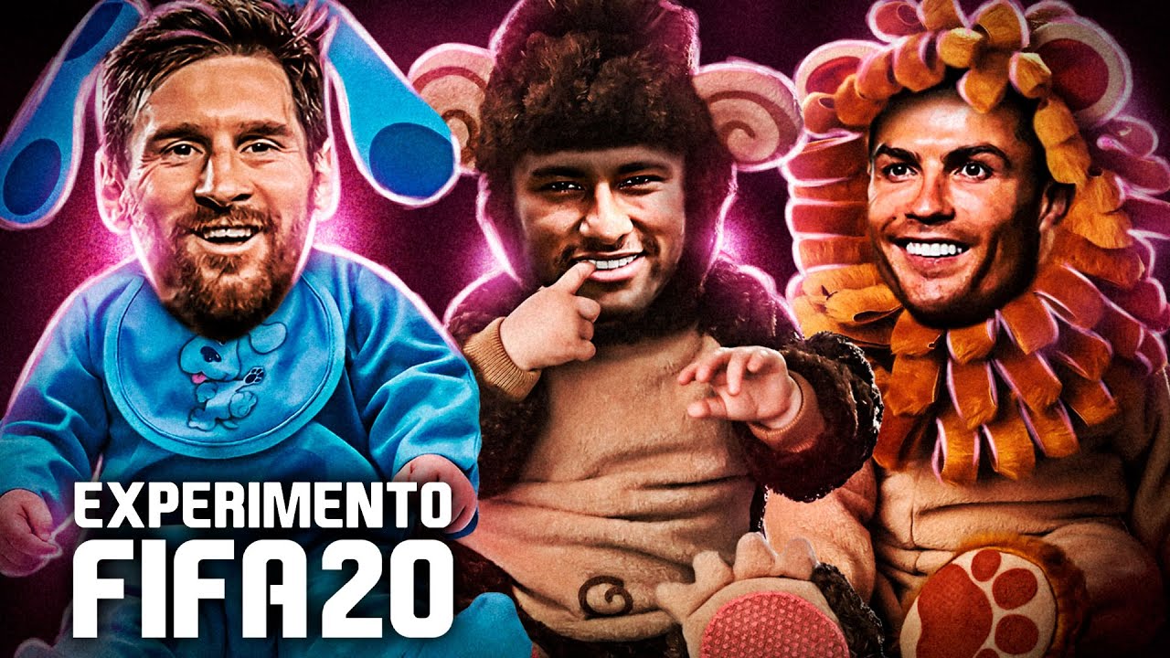 COLOQUEI 1 ANO DE IDADE NO NEYMAR, MESSI E CR7 E SIMULEI O MODO CARREIRA! FIFA EXPERIMENTO