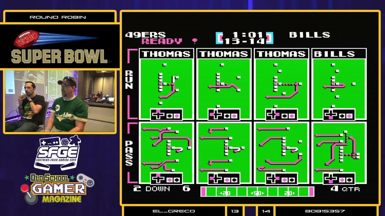 El Greco vs Bob15357 (Group Stage) - Tecmo Super Bowl - Southern-Fried Gaming Expo 2019