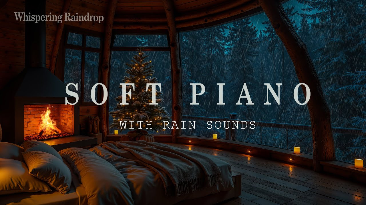 Soothing Piano & Rain Sounds 🌧️ Raindrops Outside the Forest and Warm Bedroom for Relieve Stress