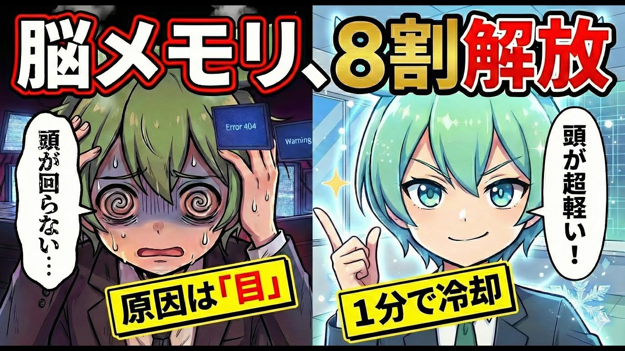 【脳の強制終了】視覚を遮断してメモリを８割解放。泥のような疲れが消える物理ハック【ずんだもん＆ゆっくり解説】