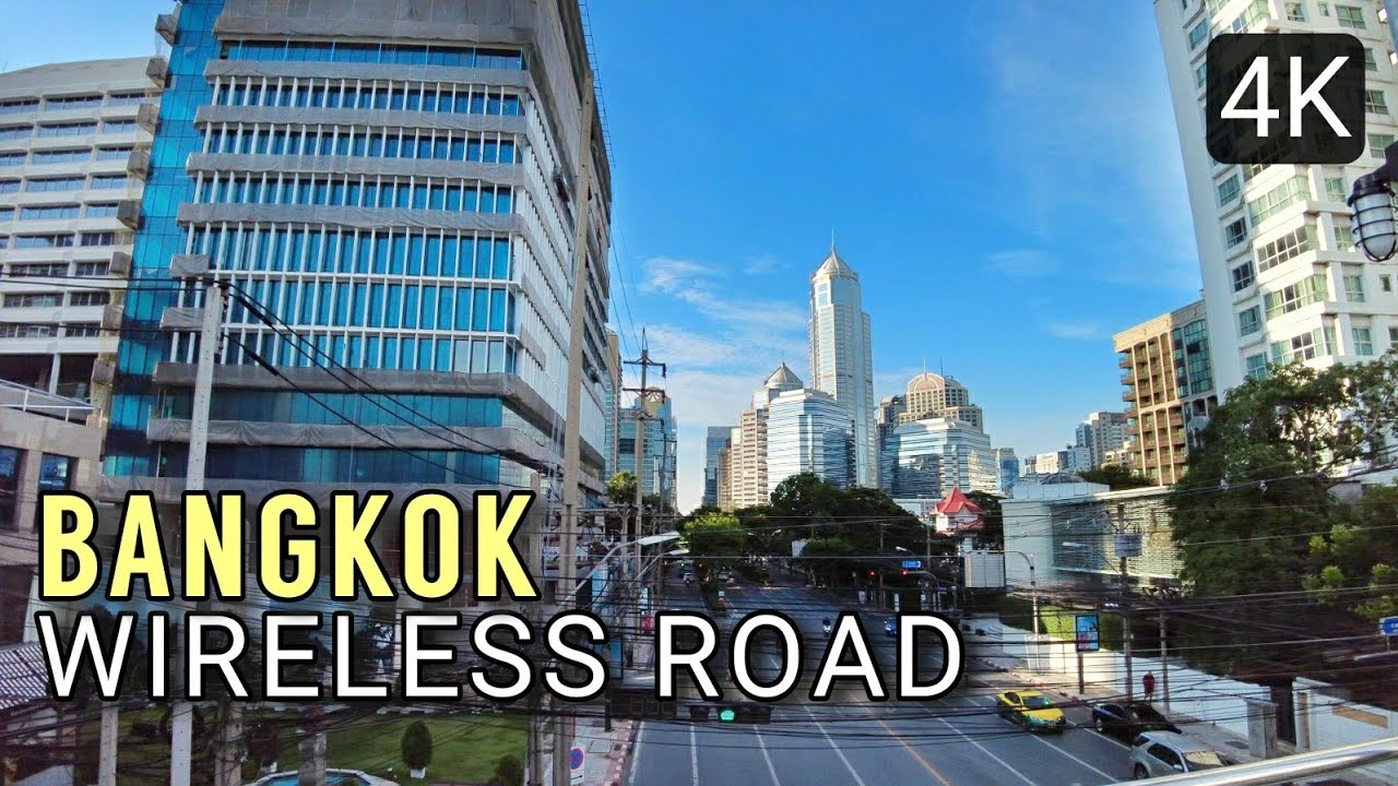 [4K] Прогулка по Bangkok Wireless Rd - Роскошные отели и Зеленая миля