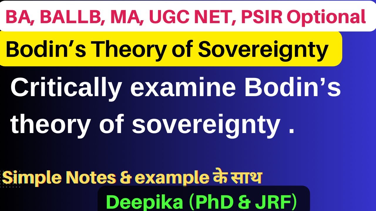 Bodin’ theory of sovereignty