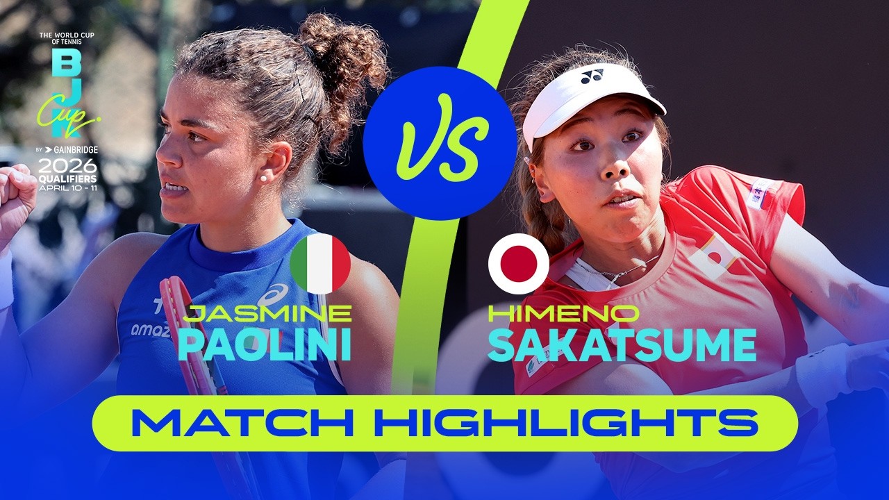 Jasmine Paolini (ITA) vs Himeno Sakatsume (JPN) | 2026 Billie Jean King Cup Qualifiers | Highlights