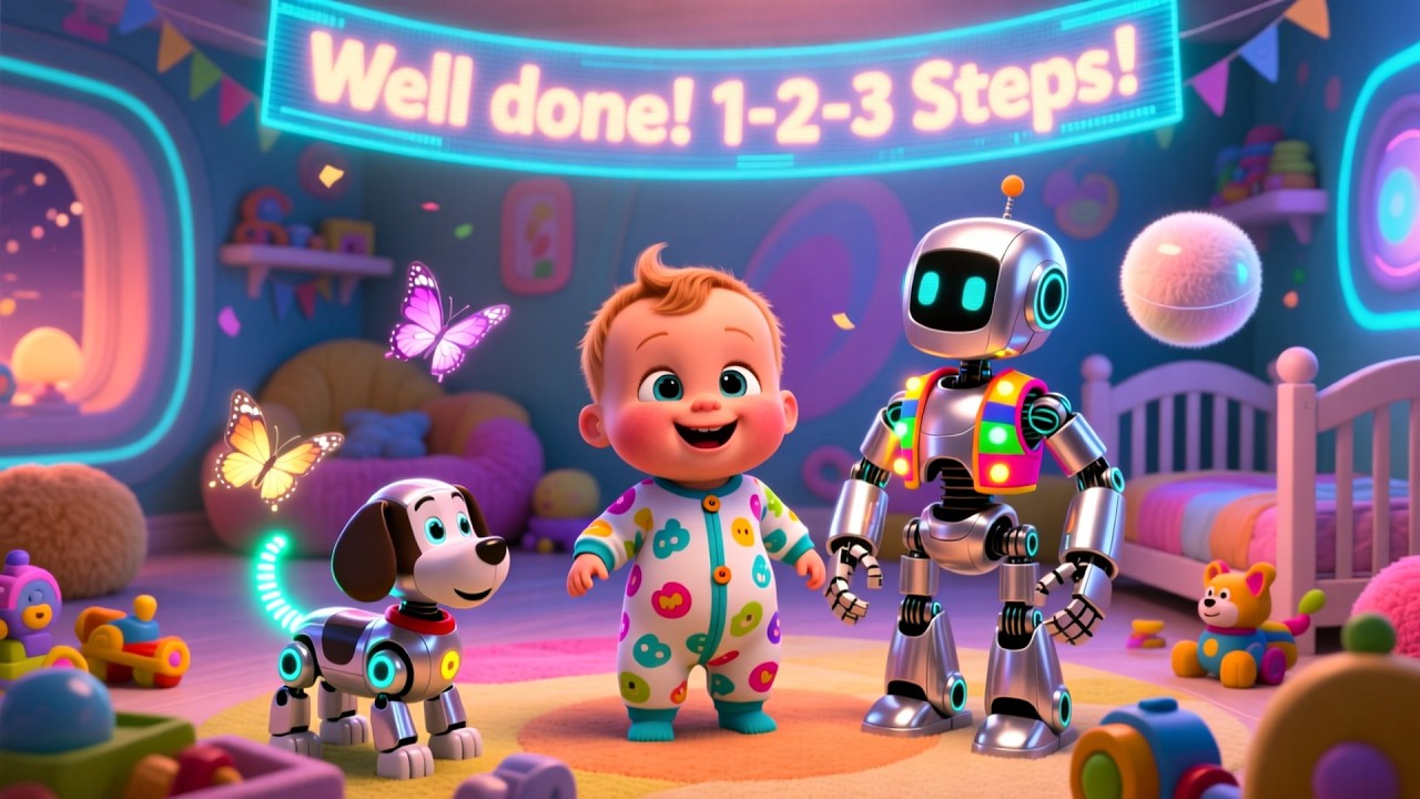 Baby Learns 123 Steps 👣 | Learn Numbers Song for Kids | Count and Move