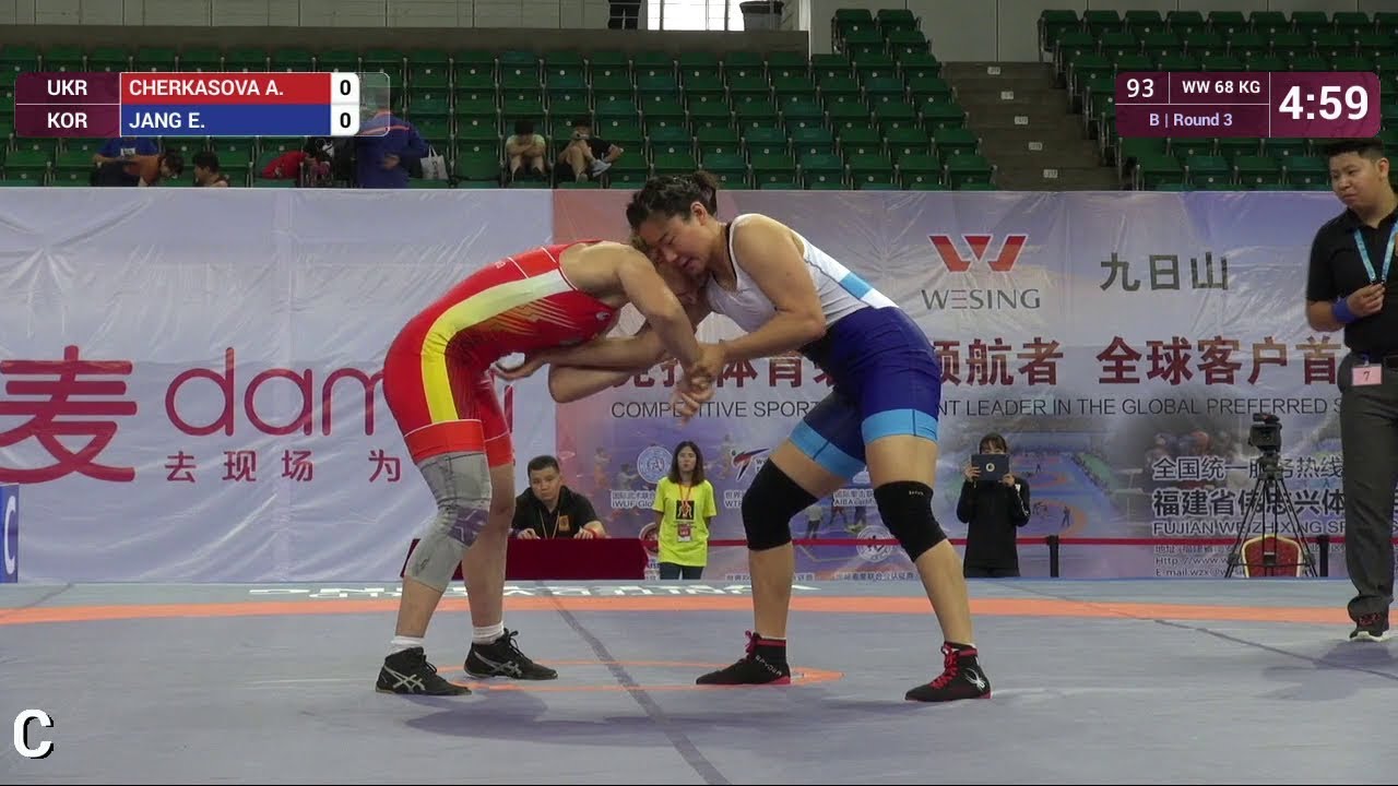 Round 3 WW - 68 kg: A. CHERKASOVA (UKR) v. E. JANG (KOR)
