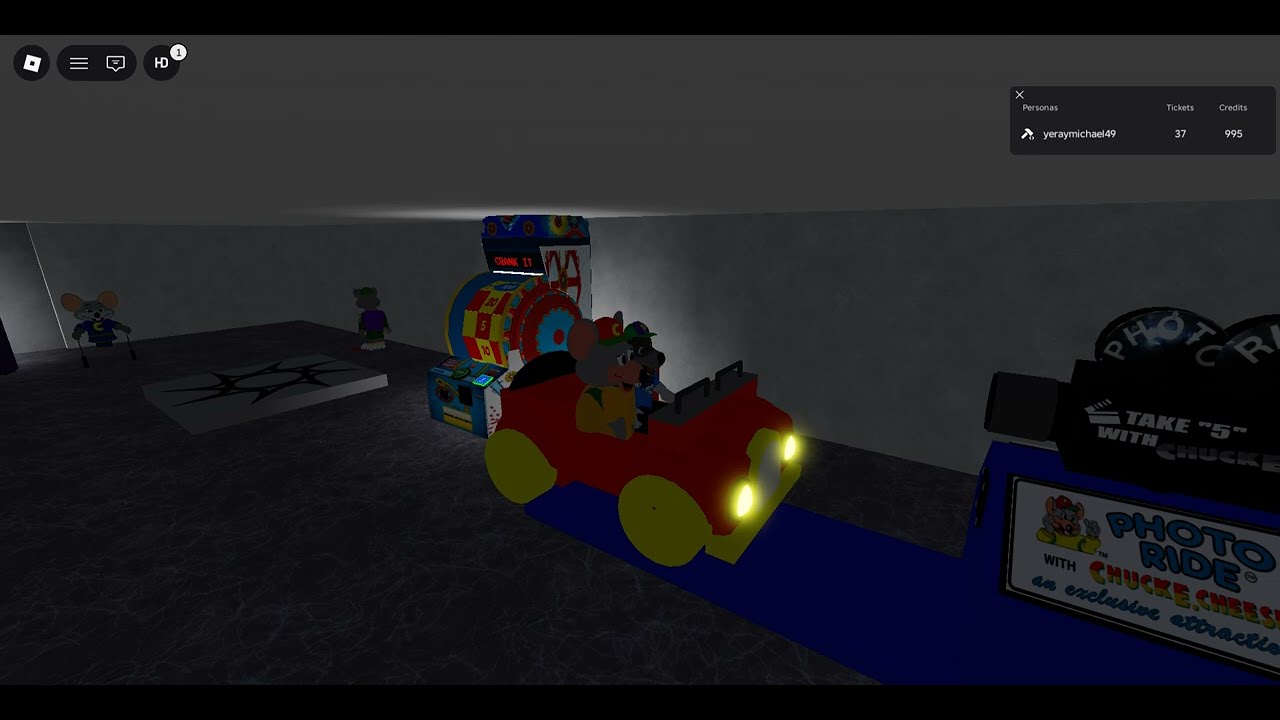 Chuck E. Cheese Photo ride car kiddie ride in roblox at my mall's cec store