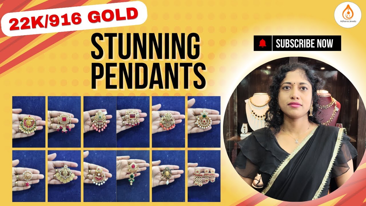 Elegant Gold Pendants || Exquisite 22K Gold & Bead Designs || Adharva Jewels