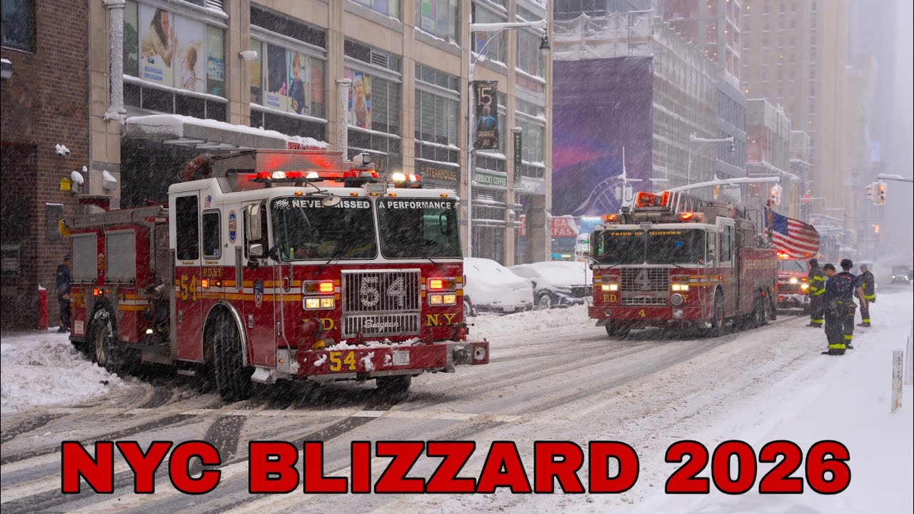 FDNY im Blizzard NYC – Heavy Snowstorm in New York City 23.02.2026 