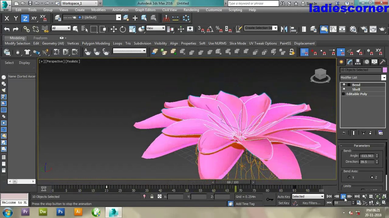 learn how to flower blossem in 3ds max