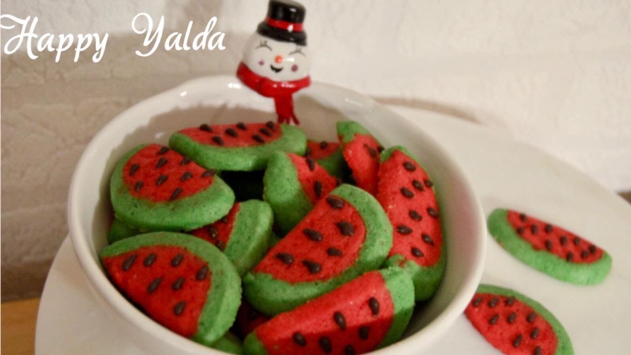 Watermelon Cookies |کوکی هندوانه یک شیرینی خوشمزه و راحت برای شب یلدا🍉شیرینی یلدا یی