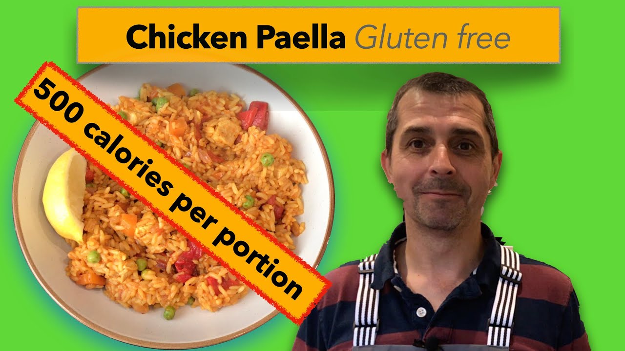 Healthy, low calorie, chicken paella