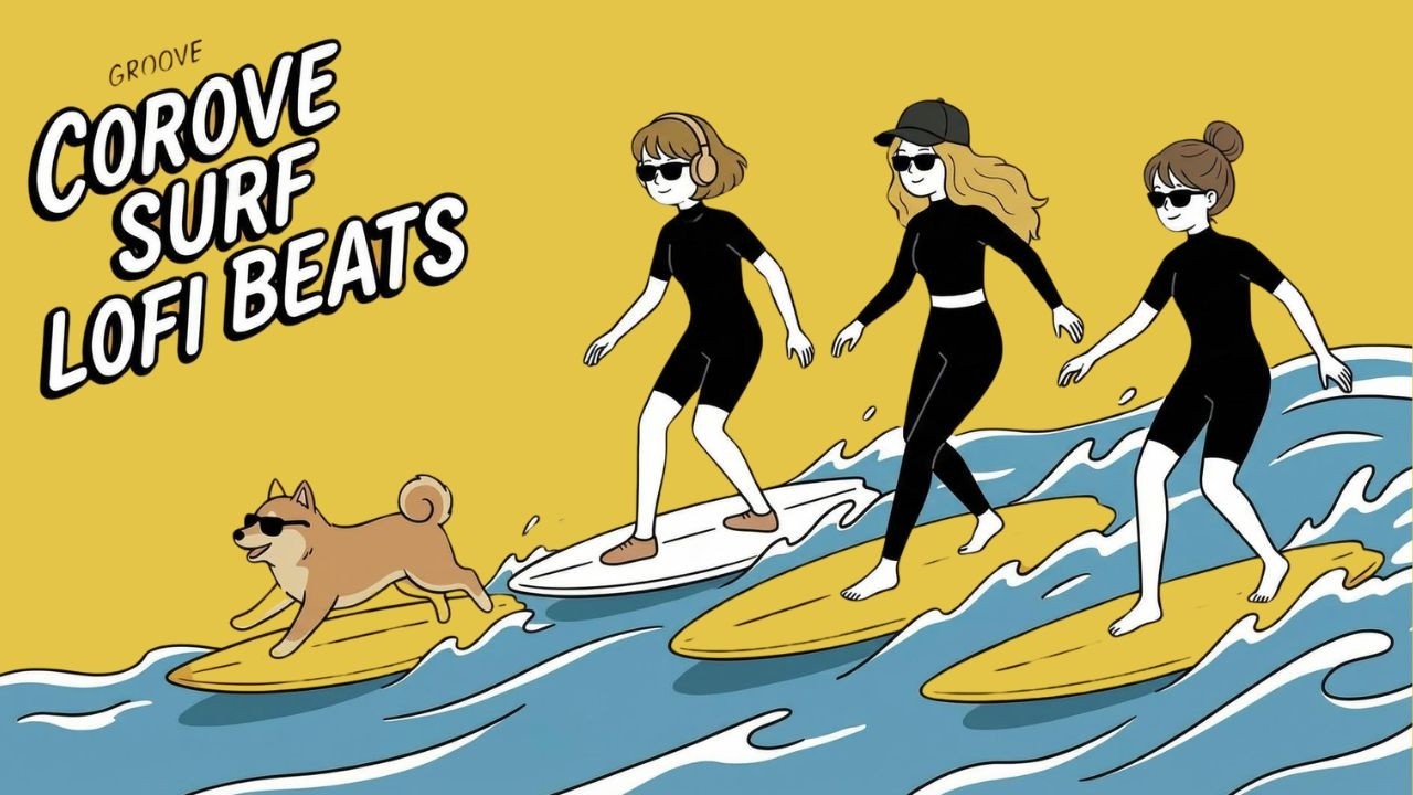 Focus Work | Surf Lofi Beats with Shiba for Deep Focus Study | Without Explanation GROOVE COROVE