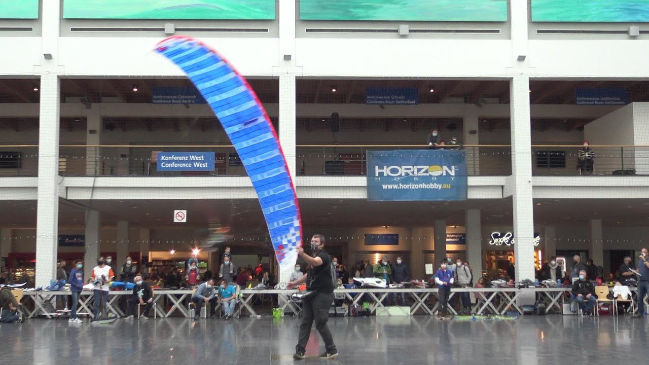 Unbelievable RC Indoor Performance RC Paraglider over 4 meter RC Jets and RC Helicopter