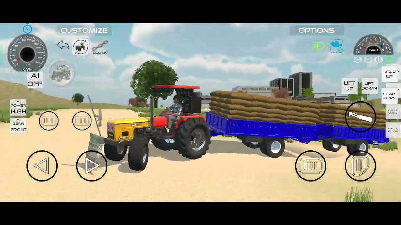 Indian Tractor Simulator 3D Gameplay | DTHGEMINGDesi Tractor Game Funny Gameplay | DTHGEMING