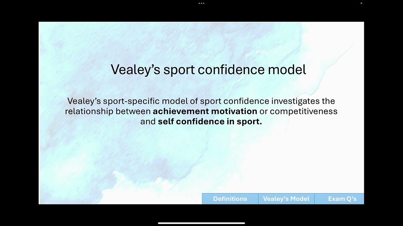A level PE - Sports Confidence and Self Efficacy Sport Psychology OCR 2025-2026