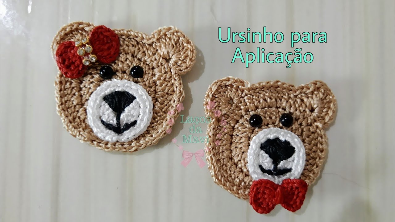 URSINHO de crochê  para aplicação fácil de fazer /Crochet bear/Oso de ganchillo