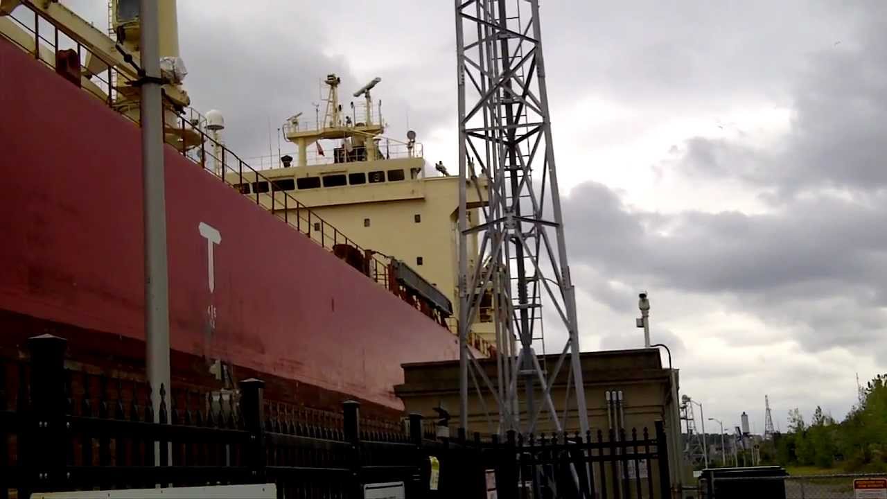 Ship Entering  Lock Three of the Welland Canal