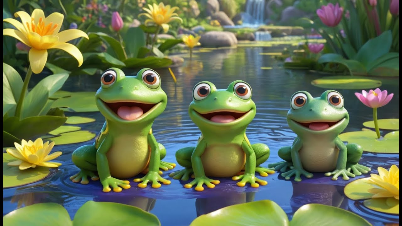 Drei Hüpf Hüpf Hüpf Spielzeugfrösche | Lustiges Tierlied & Zählen für Kinder