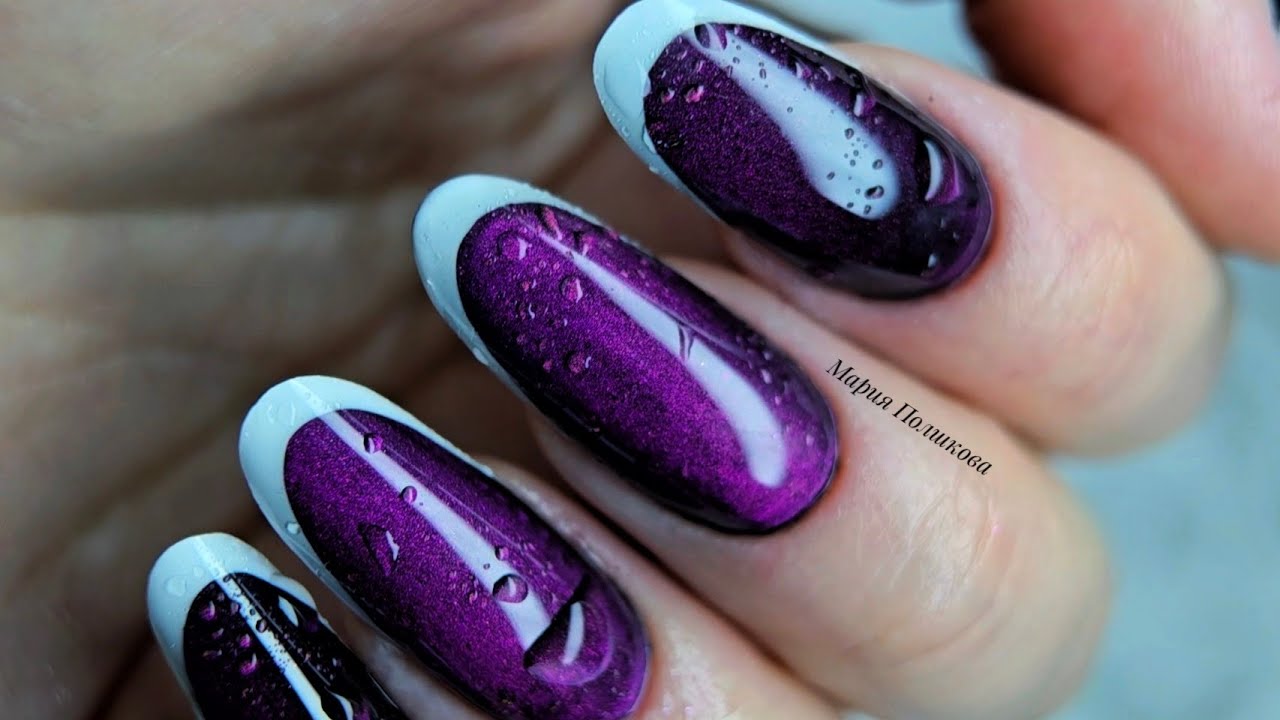Наращивание ногтей на верхние формы. Дизайн ногтей КОШАЧИЙ ГЛАЗ  💅 Маникюр ФРЕНЧ