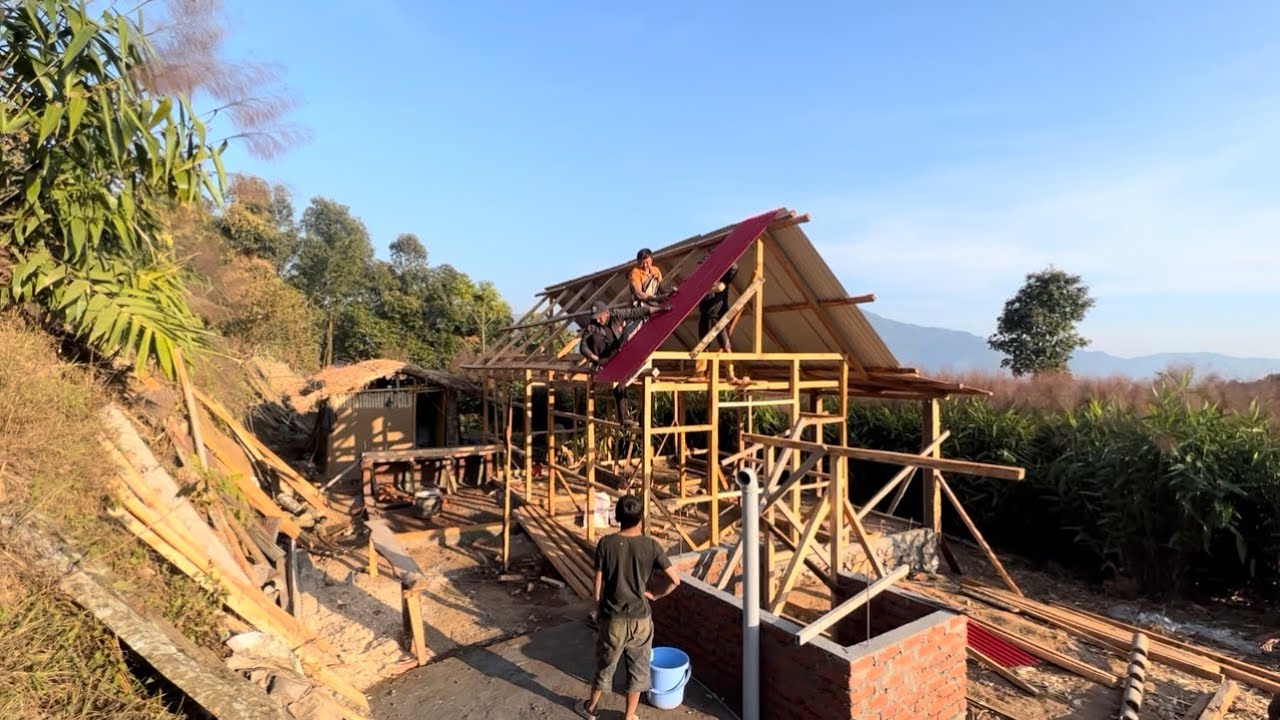 {Day 4} घर🏠🛖Ready हुनै लाग्यो  #ilam #village
