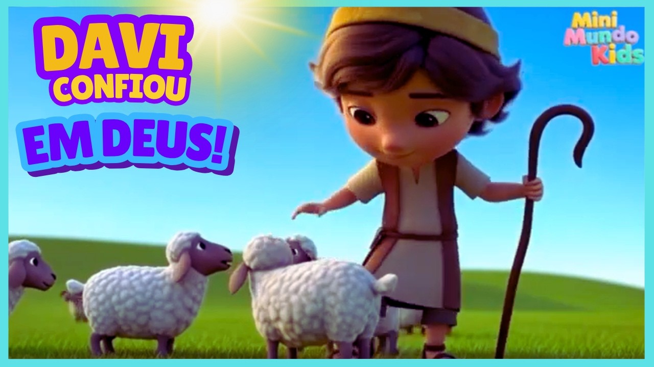 Pequeno Davi, Grande Fé! 🐑✨ | A História de Davi e Golias | Música Gospel Infantil |Desenho Infantil