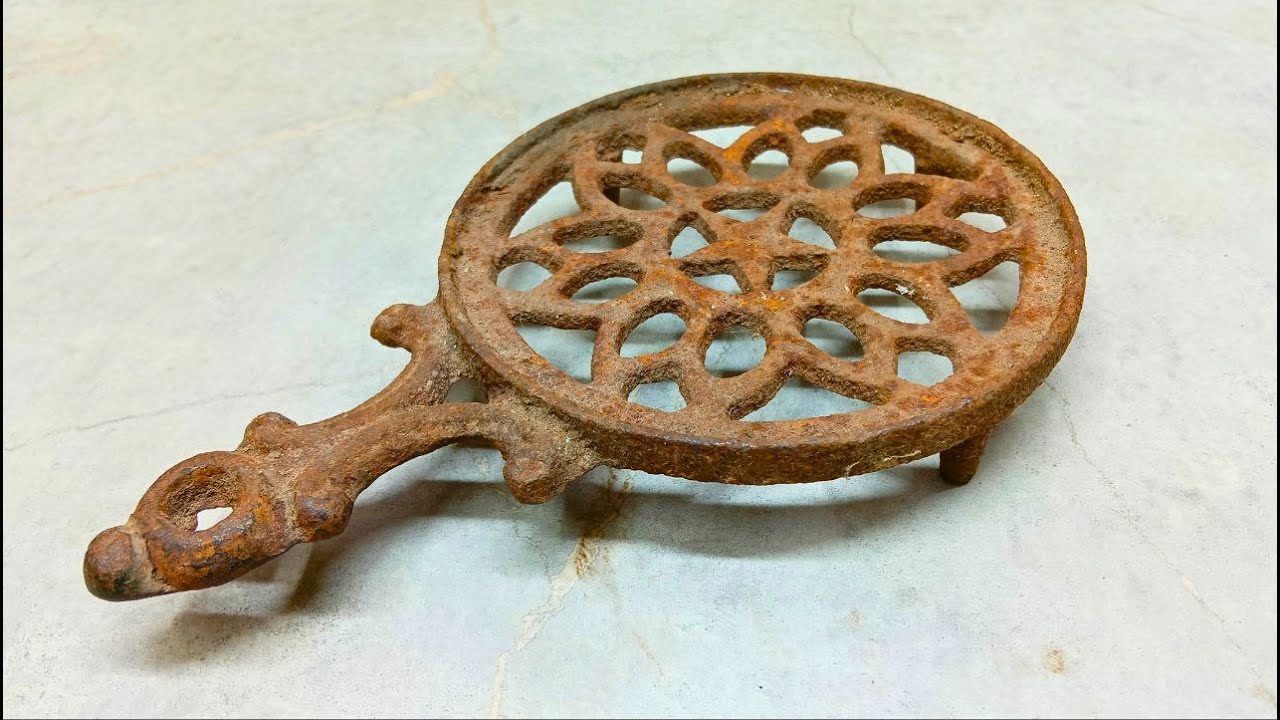 Restoring a Rusty Cast Iron Trivet &ndash; From Old to Like New!