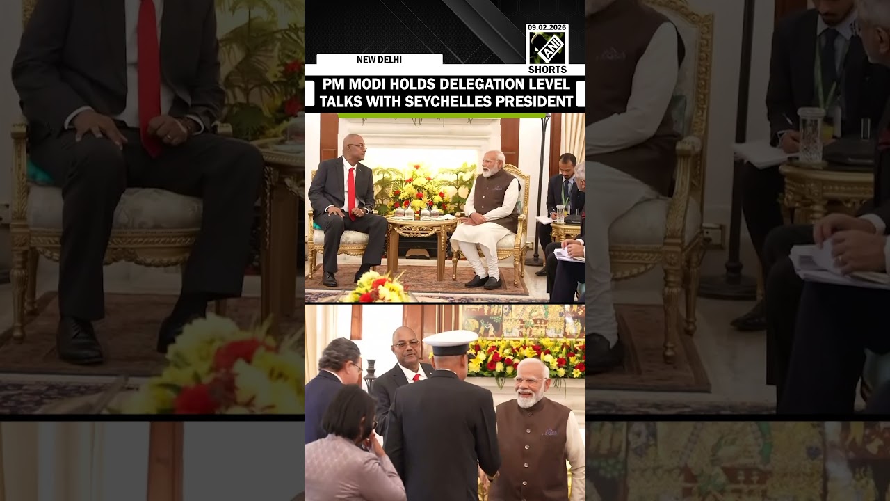 PM Modi holds delegation level talks with Seychelles President Patrick Herminie at Hyderabad House