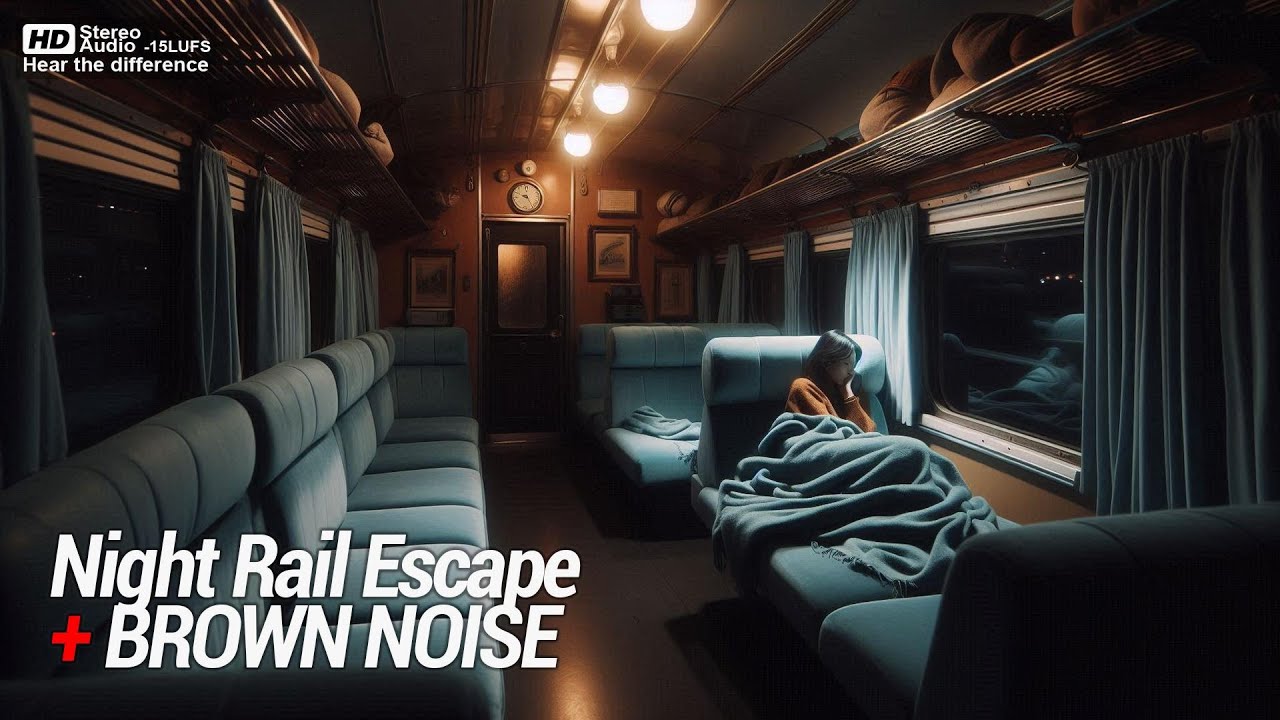 Relaxing Night Train Ambience | Cozy Railway Cabin with Soft Brown Noise