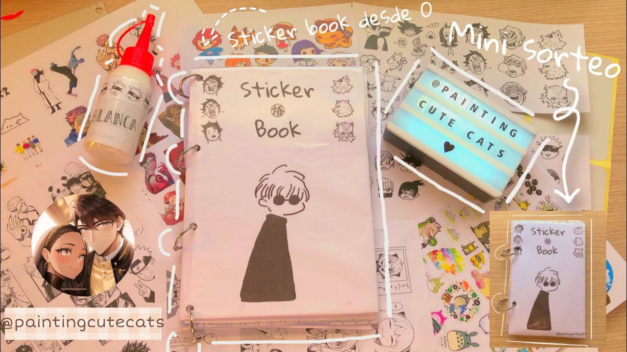 🌸DIY’s🌸 Mini sorteo | Como hacer libro de stickers otaku / cuaderno de stickers anime