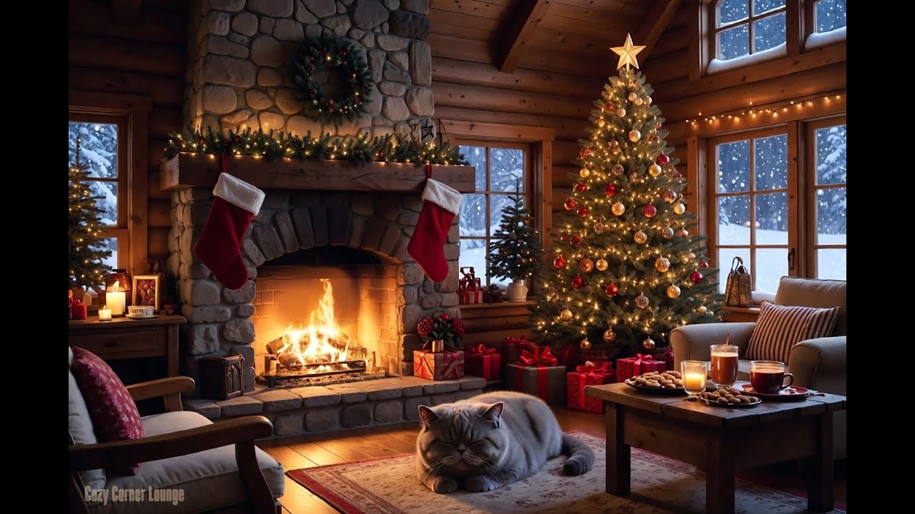 Crackling Fireplace Sounds | Warm Winter Fireplace Ambience for Deep Sleep & Relaxation (With Music)